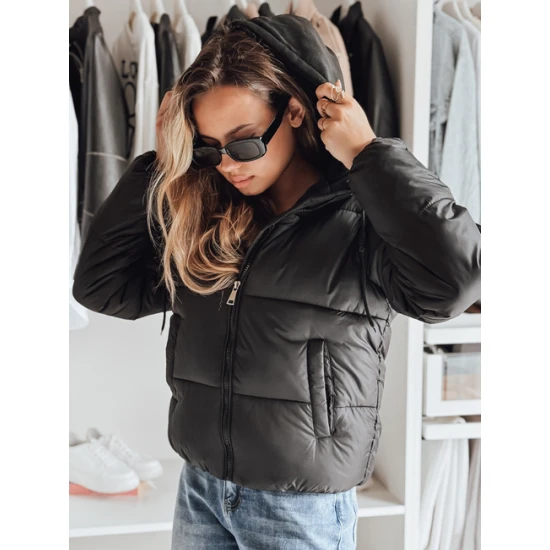 Moteriška juoda žieminė striukė Glam Moteriškos striukės