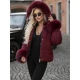 Moteriška žieminė bordo spalvos striukė su kailiuku Evin Striukės