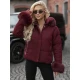 Moteriška žieminė bordo spalvos striukė su kailiuku Evin Striukės