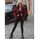 Moteriška žieminė bordo spalvos striukė su kailiuku Evin Striukės