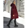 Moteriška žieminė dvipusė bordo striukė su gobtuvu Ela Moteriškos striukės
