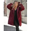 Moteriška žieminė dvipusė bordo striukė su gobtuvu Ela Moteriškos striukės