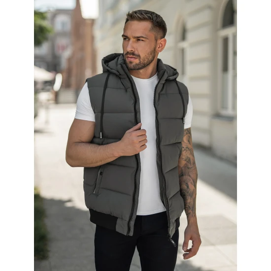 Vyriška tamsiai pilka liemenė Corles Liemenės