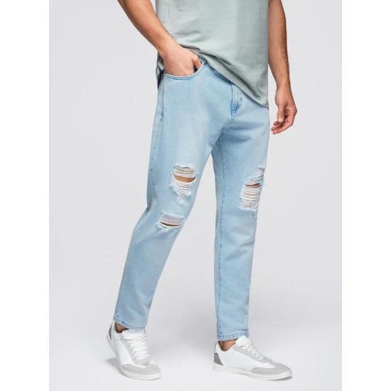 Vyriški šviesiai mėlynos spalvos džinsai Cart Džinsai ir Jogeriai