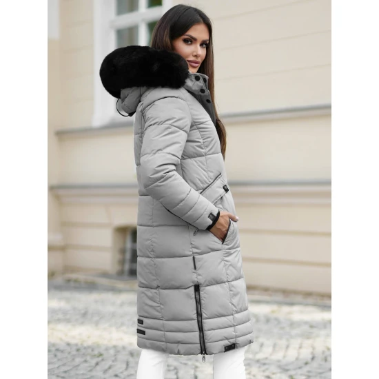 Žieminė ilga moteriška pilka striukė Marni Moteriškos striukės