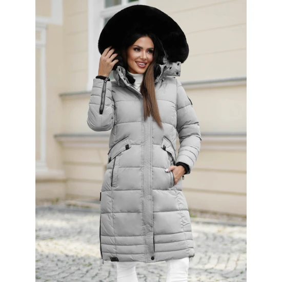 Žieminė ilga moteriška pilka striukė Marni Moteriškos striukės