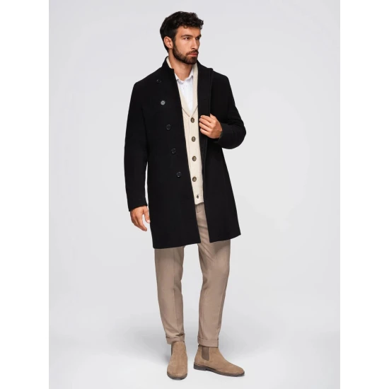 Vyriškas juodas paltas Adre Vyriškos Striukės ir Paltai