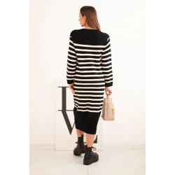 Moteriška dryžuota juoda suknelė Ender