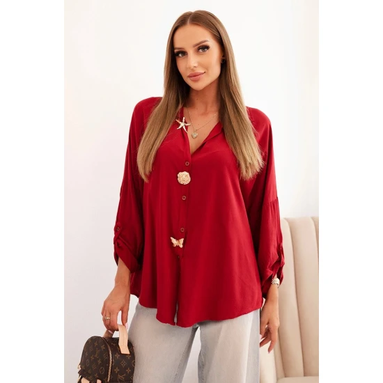 Moteriški raudonos spalvos marškiniai Lens Palaidinės ir marškiniai