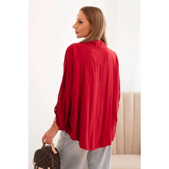 Moteriški raudonos spalvos marškiniai Lens Palaidinės ir marškiniai