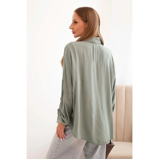 Moteriški chaki spalvos marškiniai Lens Palaidinės ir marškiniai