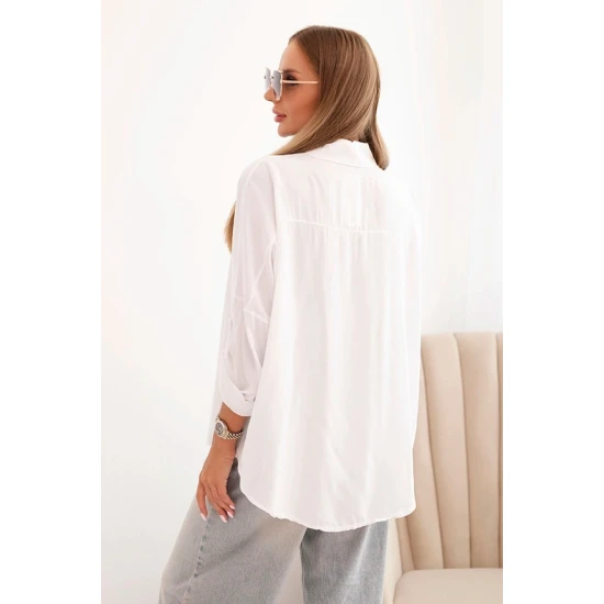 Moteriški baltos spalvos marškiniai Lens Palaidinės ir marškiniai