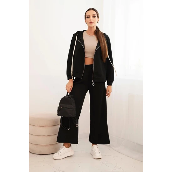 Moteriškas juodas laisvalaikio kostiumas Jener Moteriški komplektai