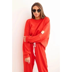 Moteriškas raudonas  laisvalaikio komplektas Isabel