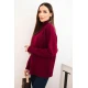 Moteriškas bordo megztinis aukštu kaklu Larsi Moteriški megztiniai