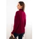 Moteriškas bordo megztinis aukštu kaklu Larsi Moteriški megztiniai