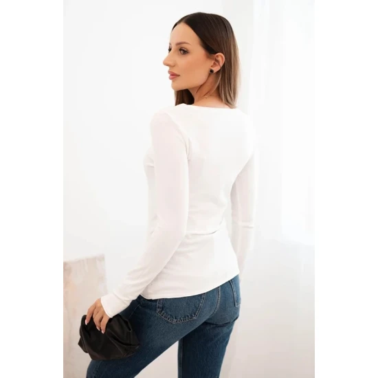 Moteriškas baltos spalvos megztinis Renat Moteriški megztiniai