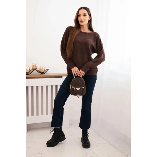 Moteriškas tamsiai rudos spalvos megztinis Dora Moteriški megztiniai