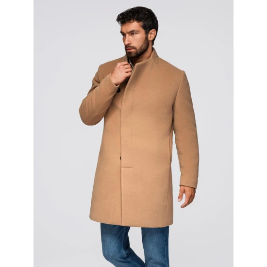 Vyriškas rudas paltas Adre Vyriškos Striukės ir Paltai