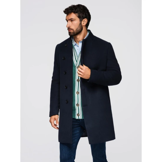 Vyriškas tamsiai mėlynas paltas Adre Vyriškos Striukės ir Paltai