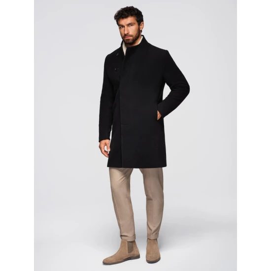 Vyriškas juodas paltas Adre Vyriškos Striukės ir Paltai