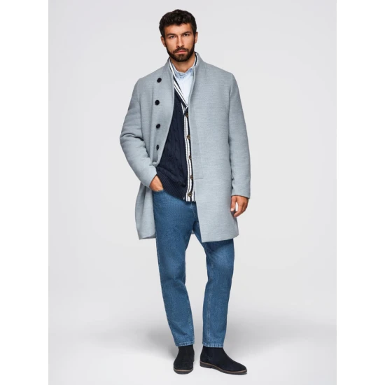 Vyriškas pilkas paltas Adre Vyriškos Striukės ir Paltai