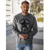 Men's dark grey jumper Military star Hoodless jumpers