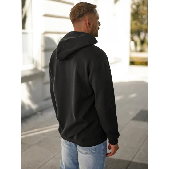 Vyriškas juodas džemperis su gobtuvu  Skull Džemperiai su gobtuvu