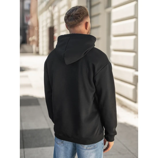 Vyriškas juodas džemperis su gobtuvu Bad Džemperiai su gobtuvu