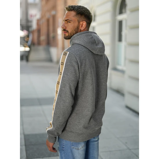 Vyriškas pilkas džemperis Rings Džemperiai su gobtuvu