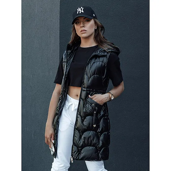 Women's black hooded vest Dona Women's waistcoats