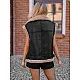 Moteriška juoda odinė liemenė Sara Moteriškos liemenės