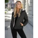 Moteriška juoda su rusvu gobtuvu striukė Lamir Moteriškos striukės