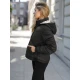 Moteriška juoda su rusvu gobtuvu striukė Lamir Moteriškos striukės