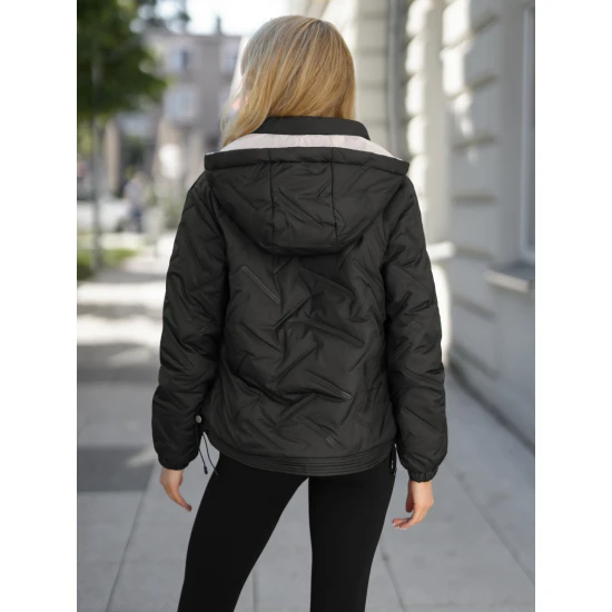 Moteriška juoda su rusvu gobtuvu striukė Lamir Moteriškos striukės