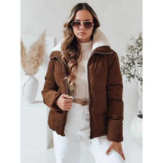 Moteriška žieminė tamsiai ruda striukė Trendy Moteriškos striukės