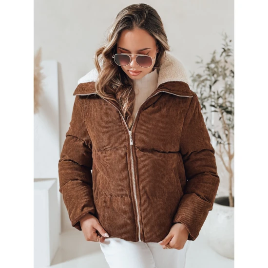 Moteriška žieminė tamsiai ruda striukė Trendy Moteriškos striukės