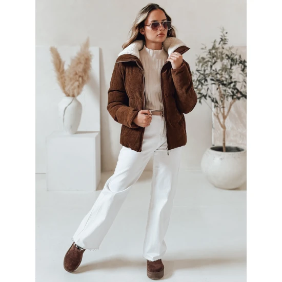 Moteriška žieminė tamsiai ruda striukė Trendy Moteriškos striukės