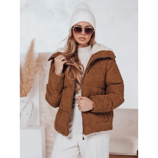 Moteriška žieminė ruda striukė Trendy Moteriškos striukės