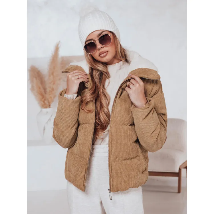 Moteriška žieminė šviesiai ruda striukė Trendy Moteriškos striukės