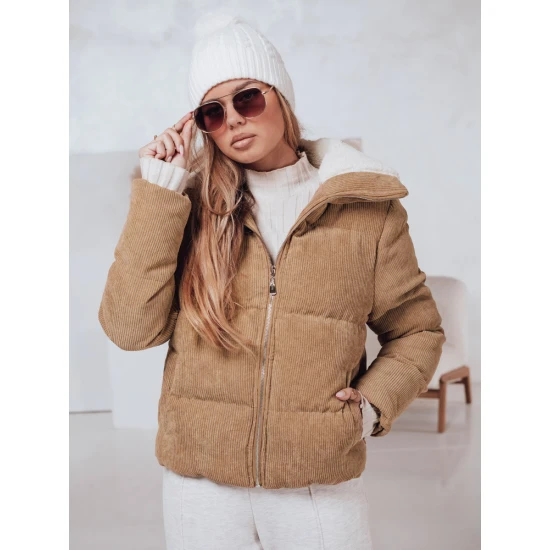 Moteriška žieminė šviesiai ruda striukė Trendy Moteriškos striukės