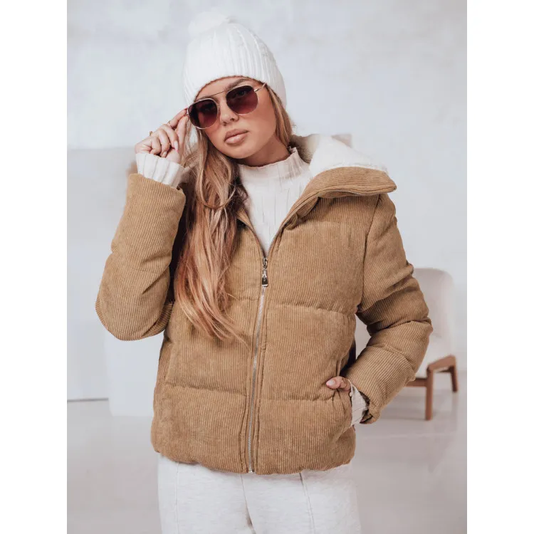 Moteriška žieminė šviesiai ruda striukė Trendy Moteriškos striukės