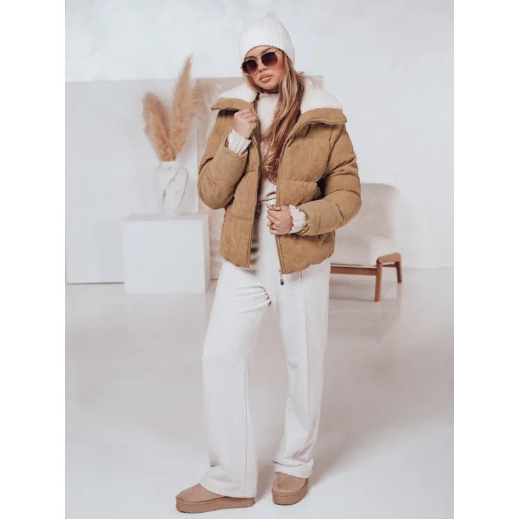 Moteriška žieminė šviesiai ruda striukė Trendy Moteriškos striukės