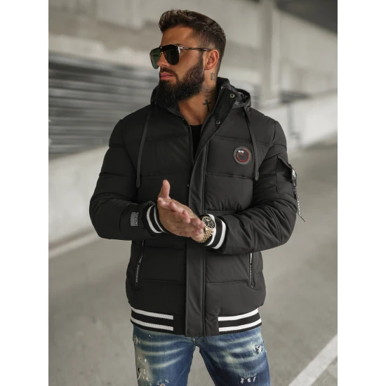 Juoda vyriška dygsniuota striukė Aibel JS/57M7501/392