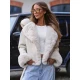 Moteriška balta striukė su kailiu Nikol Moteriškos striukės