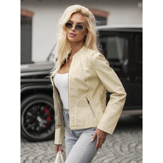 Moteriška rusva odinė striukė Emeli Moteriškos striukės