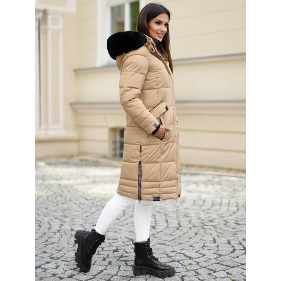 Žieminė ilga moteriška rusva striukė Marni Moteriškos striukės