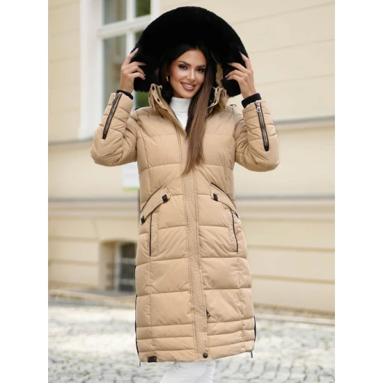 Žieminė ilga moteriška rusva striukė Marni Moteriškos striukės