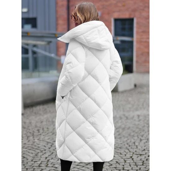 Balta moteriška dygsniuota žieminė striukė Coco JS/5M3173/281