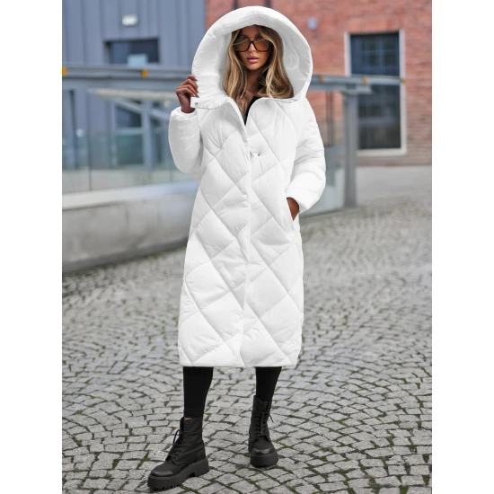 Balta moteriška dygsniuota žieminė striukė Coco JS/5M3173/281